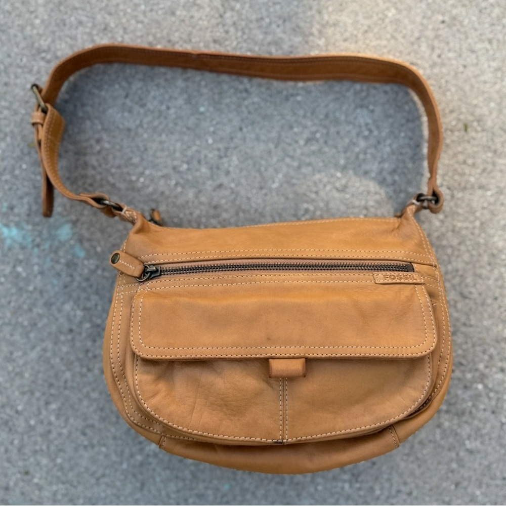Vintage Fossil bag shoulder bag front flap boho